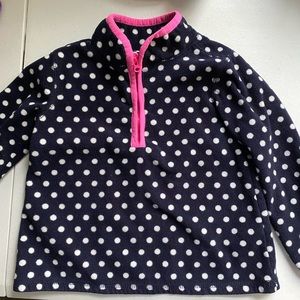Oshkosh girls sweatshirt black with white dots and pink trim around the collar